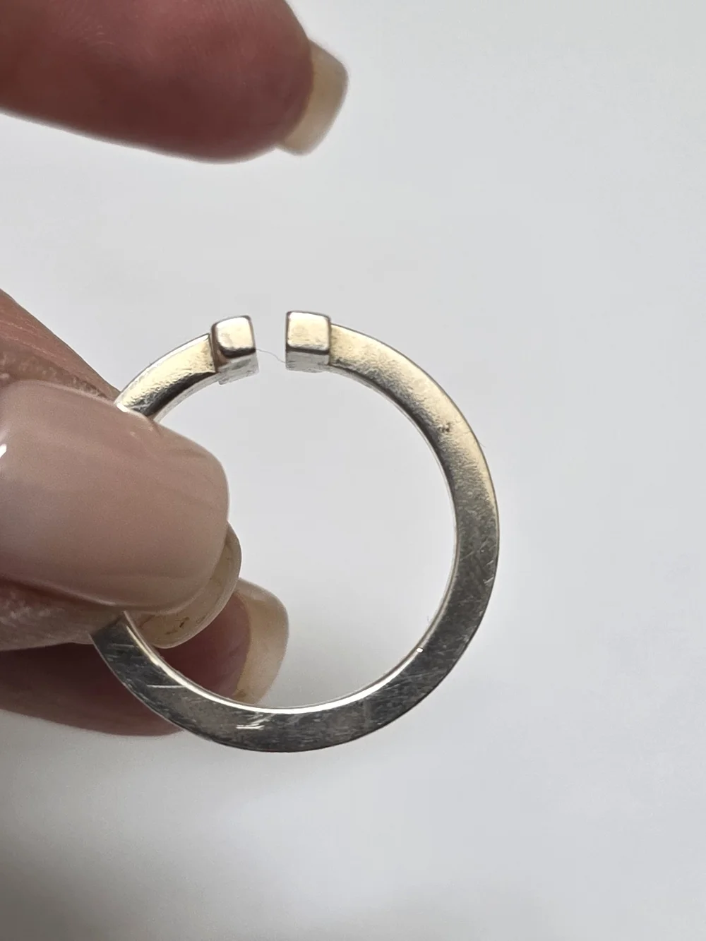 Tiffany & Co. Sterling Silver Open Double T Bar Ring